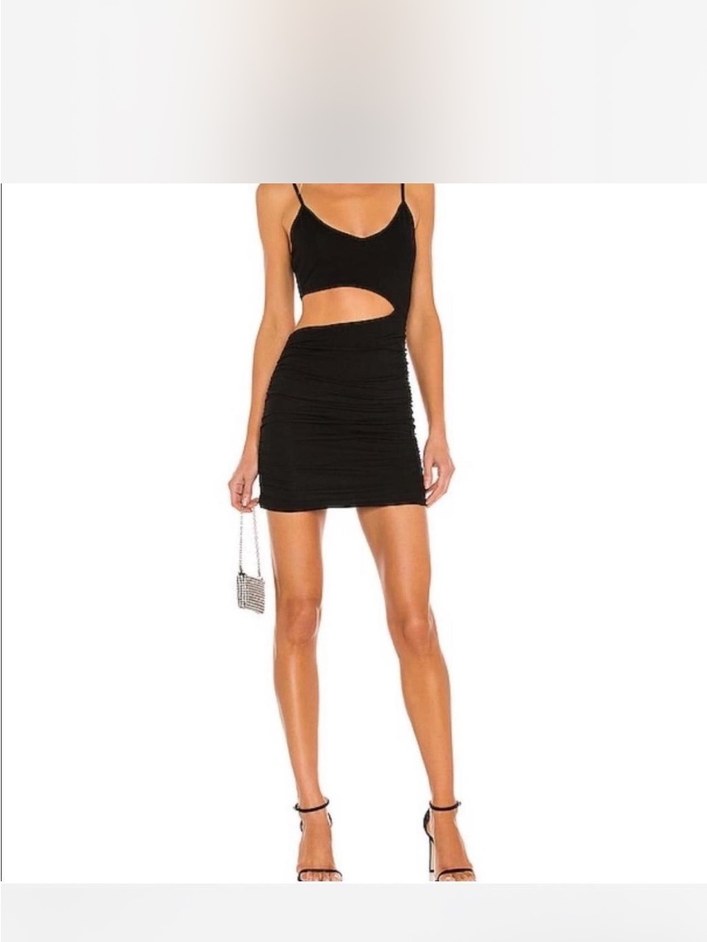 Superdown Black Cutout Ruched Mini Dress